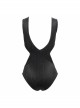 Printed Circuit Board Backless Side Waist Hollow Black Punk One-Piece Swimsuit