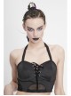 Chest Lace-Up Waist Section Mesh Black Punk Swimsuit Top