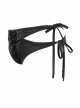 Front Middle Cross-Strap Lace-Up Black Punk Swimsuit Bottoms