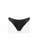 Vertical Lines Side Metal Buckles Black Punk Swim Shorts