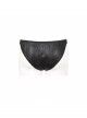 Vertical Lines Side Metal Buckles Black Punk Swim Shorts