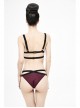 Black Lace Cross Strap Burgundy Gothic Swimsuit Set