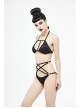 Four-Pointed Star Straps Black Punk Bikini Swimsuit Suit