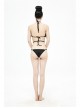 Four-Pointed Star Straps Black Punk Bikini Swimsuit Suit