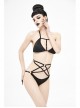 Four-Pointed Star Straps Black Punk Bikini Swimsuit Suit