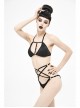 Four-Pointed Star Straps Black Punk Bikini Swimsuit Suit