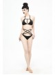 Four-Pointed Star Straps Black Punk Bikini Swimsuit Suit