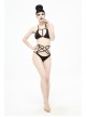 Four-Pointed Star Straps Black Punk Bikini Swimsuit Suit