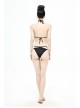 Black Gothic Lace Collar Lace-Up Bikini Swimsuit Suit