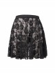 Rose Lace Mesh A-Line Black Gothic Swimsuit Skirt