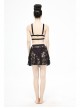 Rose Lace Mesh A-Line Black Gothic Swimsuit Skirt