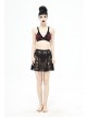 Rose Lace Mesh A-Line Black Gothic Swimsuit Skirt