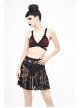 Rose Lace Mesh A-Line Black Gothic Swimsuit Skirt