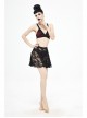 Rose Lace Mesh A-Line Black Gothic Swimsuit Skirt