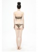 Brown Leopard Print Lace-Up Punk Swimsuit Suit