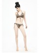 Brown Leopard Print Lace-Up Punk Swimsuit Suit
