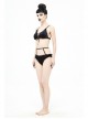 Black Red Velvet Chest Lace-Up Gothic Swimsuit Suit