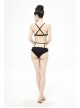 Black Red Velvet Chest Lace-Up Gothic Swimsuit Suit