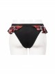 Scottish Red Plaid Frilly Black Punk Swim Shorts