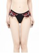 Scottish Red Plaid Frilly Black Punk Swim Shorts