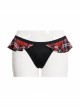 Scottish Red Plaid Frilly Black Punk Swim Shorts