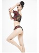 Scottish Red Plaid Chest Lace-Up Back Translucent Lace Red Punk Swimsuit Blouse