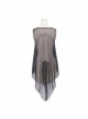 Dragon Head Print Dragon Tail Lace Rivet Hem Side Chain Black Punk Vest