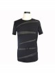 Partition Diamond Rough Selvedge Knit Splice Mesh Black Short Sleeve Punk T-Shirt