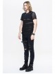Partition Diamond Rough Selvedge Knit Splice Mesh Black Short Sleeve Punk T-Shirt