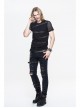 Partition Diamond Rough Selvedge Knit Splice Mesh Black Short Sleeve Punk T-Shirt