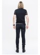 Partition Diamond Rough Selvedge Knit Splice Mesh Black Short Sleeve Punk T-Shirt