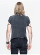 Partition Zippered Asymmetrically Hem Gray Punk T-Shirt