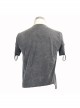 Partition Zippered Asymmetrically Hem Gray Punk T-Shirt