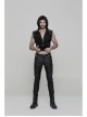 Steam Punk Male Casual Black PU Leather Metal Zipper Pants