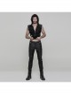 Steam Punk Male Casual Black PU Leather Metal Zipper Pants