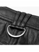 Steam Punk Male Casual Black PU Leather Metal Zipper Pants