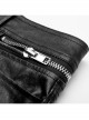Steam Punk Male Casual Black PU Leather Metal Zipper Pants