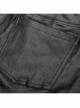 Steam Punk Male Casual Black PU Leather Metal Zipper Pants