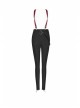 Steam Punk Female Black High Waist Pants With Braces