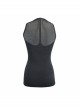 Chest Gear Embroidered Splice Hexagonal Diamond Mesh Black Punk Vest
