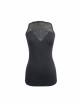 Chest Gear Embroidered Splice Hexagonal Diamond Mesh Black Punk Vest
