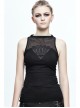 Chest Gear Embroidered Splice Hexagonal Diamond Mesh Black Punk Vest