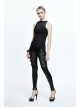 Chest Gear Embroidered Splice Hexagonal Diamond Mesh Black Punk Vest