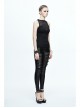Chest Gear Embroidered Splice Hexagonal Diamond Mesh Black Punk Vest
