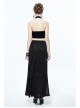 Dense Velvet Moon Pendant Chest Lace-Up Backless Black Gothic Vest