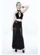 Dense Velvet Moon Pendant Chest Lace-Up Backless Black Gothic Vest