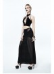 Dense Velvet Moon Pendant Chest Lace-Up Backless Black Gothic Vest