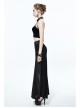 Dense Velvet Moon Pendant Chest Lace-Up Backless Black Gothic Vest