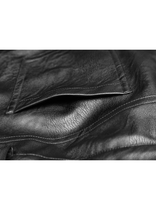 Steam Punk Female Contrast Color Belt Elastic PU Leather Skinny Pants