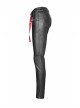 Steam Punk Female Contrast Color Belt Elastic PU Leather Skinny Pants